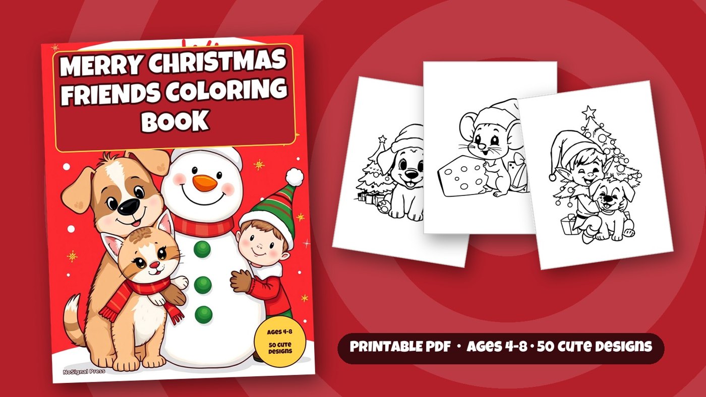 Merry Christmas Friends Coloring Book